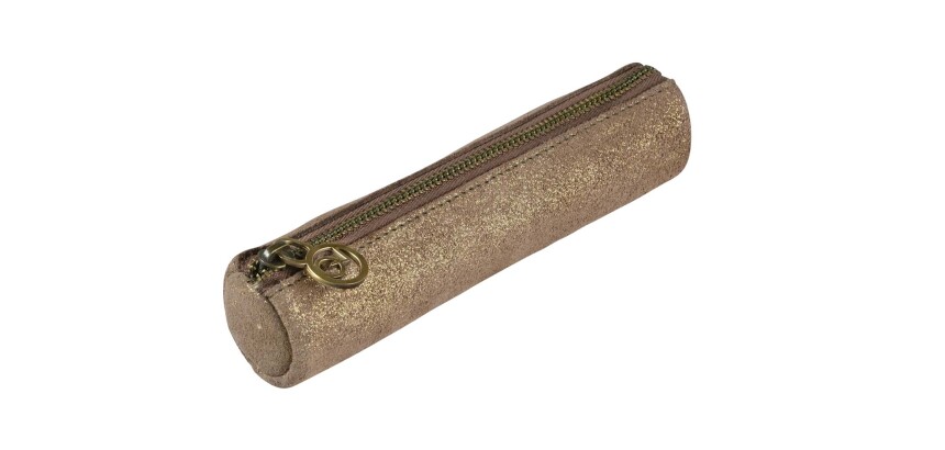 Quo Vadis - Trousse - Ronde - Julo - 17x3,5 cm Cuir de vachette suédé - 1 compartiment(s)