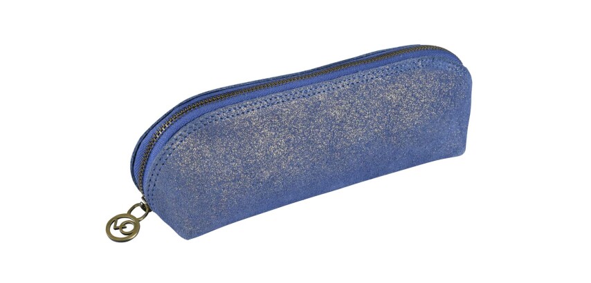 Quo Vadis - Trousse - Triangle - Julo - 21x6,5x6,5 cm Cuir de vachette suédé - 1 compartiment(s)
