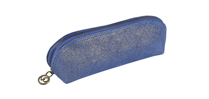 Quo Vadis - Trousse - Triangle - Julo - 21x6,5x6,5 cm Cuir de vachette suédé - 1 compartiment(s)