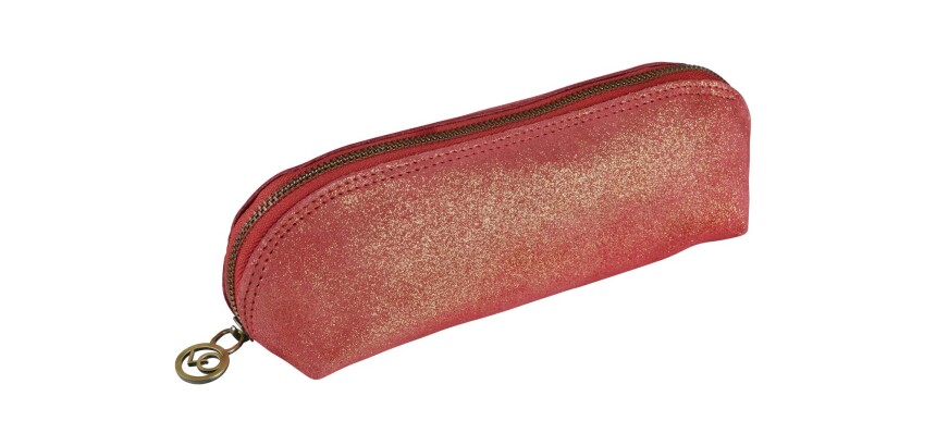 Quo Vadis - Trousse - Triangle - Julo - 21x6,5x6,5 cm Cuir de vachette suédé - 1 compartiment(s)