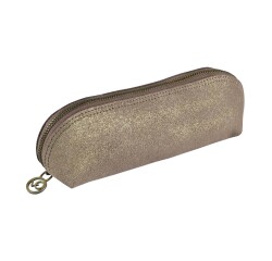 Quo Vadis - Trousse - Triangle - Julo - 21x6,5x6,5 cm Cuir de vachette suédé - 1 compartiment(s)