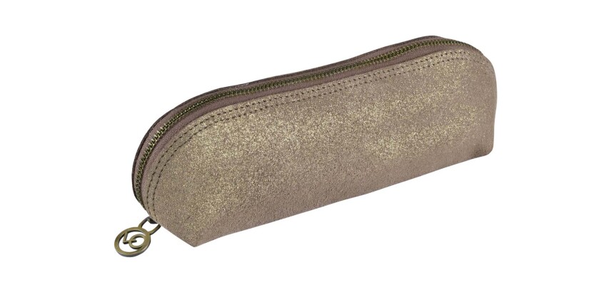 Quo Vadis - Trousse - Triangle - Julo - 21x6,5x6,5 cm Cuir de vachette suédé - 1 compartiment(s)