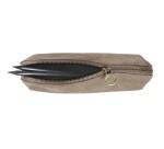 Quo Vadis - Trousse - Triangle - Julo - 21x6,5x6,5 cm Cuir de vachette suédé - 1 compartiment(s)