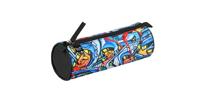 Quo Vadis - Trousse scolaire - Ronde - Graffiti - Skate - 23x8x8 cm Toile (polyester) - 1 compartiment(s)