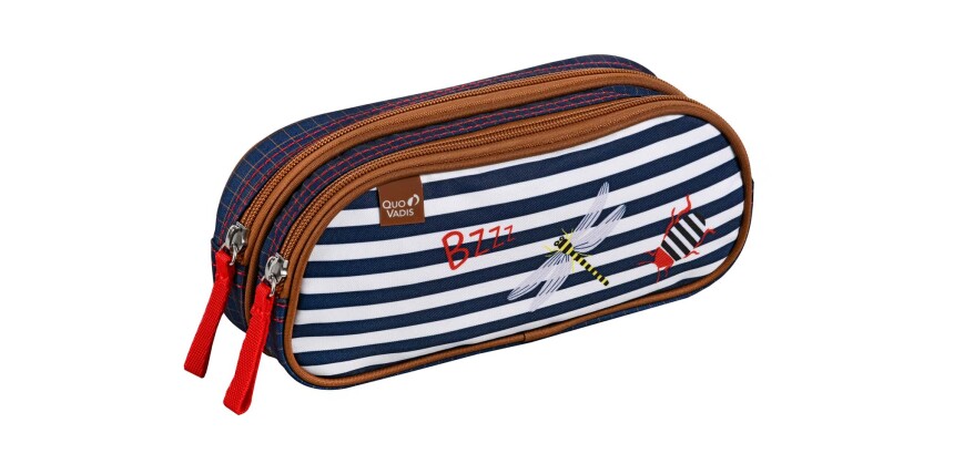 Quo Vadis - Trousse scolaire - Rectangle - Animascot - Petite bête - Toile (polyester) - 2 compartiment(s)