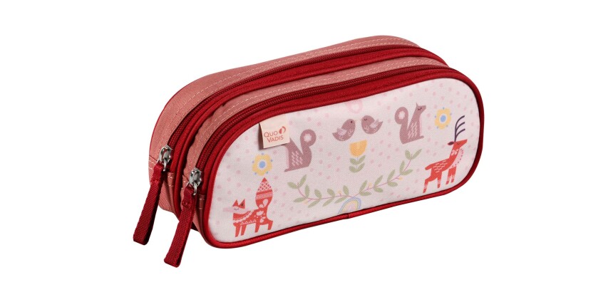 Quo Vadis - Trousse scolaire - Rectangle - Animascot - scandinavia - Toile (polyester) - 2 compartiment(s)