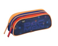 Quo Vadis - Trousse scolaire - Rectangle - Pac man - Néon - Toile (polyester) - 2 compartiment(s)