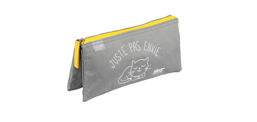 Quo Vadis - Trousse scolaire - Rectangle - Shaman - Pas envie - 22,5x11x6 cm Toile (polyester) - 3 compartiment(s)