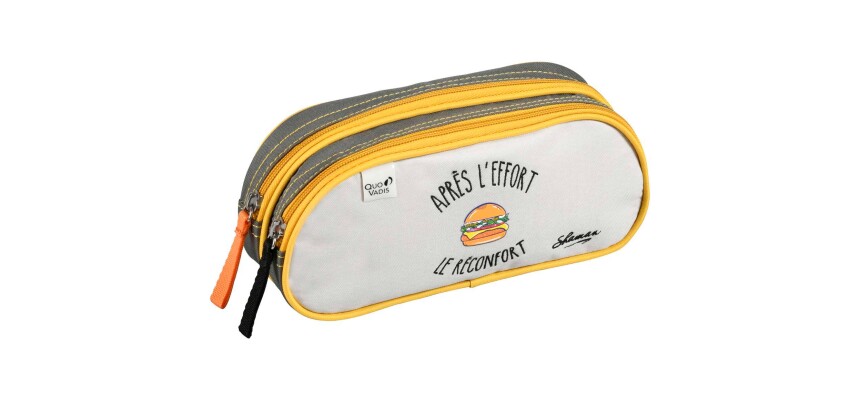 Quo Vadis - Trousse scolaire - Rectangle - Shaman - Reconfort - Toile (polyester) - 2 compartiment(s)