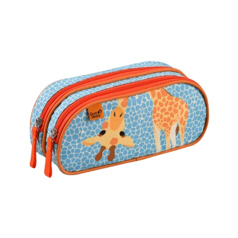 Quo Vadis - Trousse scolaire - Rectangle - Animascot - Toile (polyester) - 2 compartiment(s) -  par 8