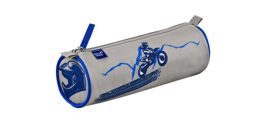 Quo Vadis - Trousse scolaire - Ronde - One Way - Moto - 23x8x8 cm Toile (polyester) - 1 compartiment(s)