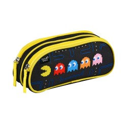 Quo Vadis - Trousse scolaire - Rectangle - Pac man - Ghost - Toile (polyester) - 2 compartiment(s)