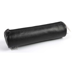 Quo Vadis - Trousse - Ronde - Merinos - 22x6 cm - Cuir pleine fleur de porc - 1 compartiment - par 12