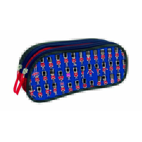 Quo Vadis - Trousse scolaire - Rectangle - Cities - Toile (polyester) - 2 compartiment(s) -  par 8