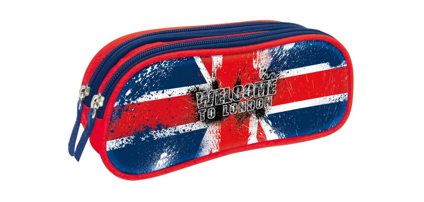 Quo Vadis - Trousse scolaire - Rectangle - Cities - London - Toile (polyester) - 2 compartiment(s)