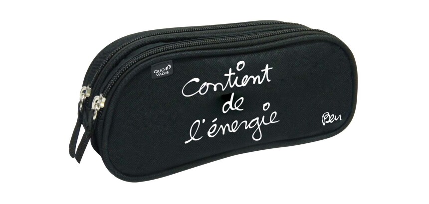 Quo Vadis - Trousse scolaire - Rectangle - Ben - Toile (polyester) - 2 compartiment(s) -  par 8