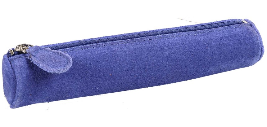 Quo Vadis - Trousse - Ronde - Velours - 17x3,5 cm - Cuir de vachette suédé - 1 compartiment(s) -  par 12