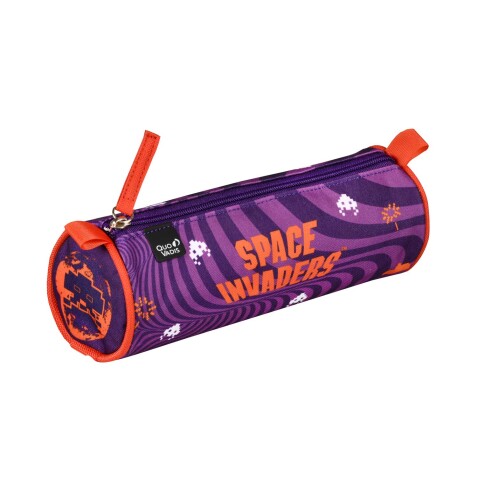 Quo Vadis - Trousse scolaire - Ronde - Space invaders - 23x8x8 cm - Toile (polyester) - 1 compartiment(s) -  par 8