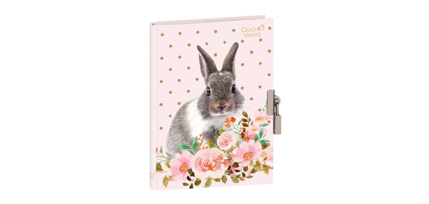 Quo Vadis - Journal intime - Mes potes à pattes mignons - Lapin fleurs - 12x17 cm