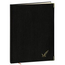 Livre d'Or Notes ligné tranche dorée Quo Vadis - 17x22 cm  - Noir