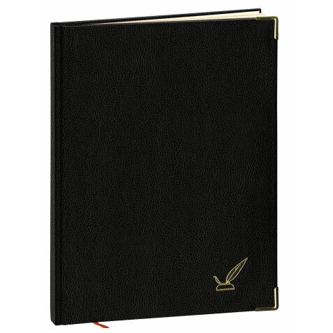 Livre d'Or Notes ligné tranche dorée Quo Vadis - 17x22 cm  - Noir