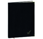 Quo Vadis - Livre d'or tranche dorée - Noir - 17x22 cm Papier Clairefontaine ivoire -