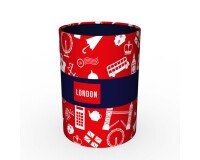 Quo Vadis - Pot à crayons - Cities - 8x8x10,5 cm - Métal- par 8