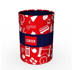 Quo Vadis - Pot à crayons - Cities - 8x8x10,5 cm - Métal- par 8