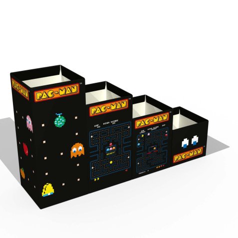 Set 4 pots à crayons mégnétiques Quo Vadis - Pac man - 13196 cm par 2