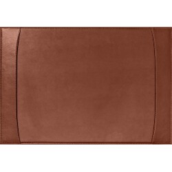 Quo Vadis - Sous-main à bandes latérales - Satiny -  56x38 cm - Cuir pleine fleur de vachette