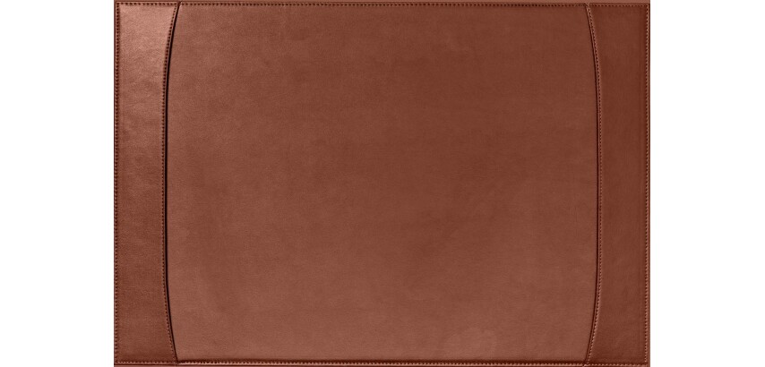 Quo Vadis - Sous-main à bandes latérales - Satiny - 56x38 cm Cuir pleine fleur de vachette