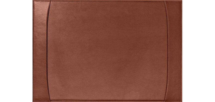 Quo Vadis - Sous-main à bandes latérales - Satiny - 56x38 cm Cuir pleine fleur de vachette
