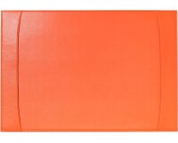 Quo Vadis - Sous-main à bandes latérales - Satiny - Orange - 56x38 cm - Cuir pleine fleur de vachette