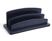 Quo Vadis - Trieur à courrier - Satiny - Bleu marine - 26 x 10,5 x 10,5 cm - Cuir pleine fleur de vachette