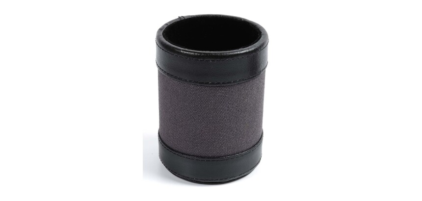 Quo Vadis - Pot à crayons - S1829 - Gris noir - 10x7 cm Cuir pleine fleur de vachette
