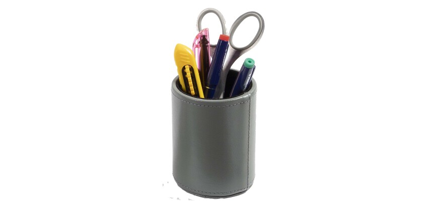 Quo Vadis - Pot à crayons - Satiny - 10 x 7 cm - Cuir pleine fleur de vachette