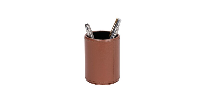 Quo Vadis - Pot à crayons - Satiny - 10x7 cm Cuir pleine fleur de vachette