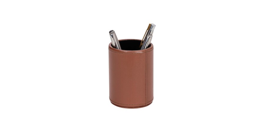 Quo Vadis - Pot à crayons - Satiny - 10 x 7 cm - Cuir pleine fleur de vachette