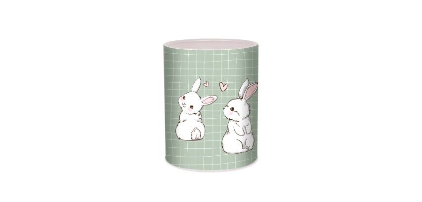Quo Vadis - Pot à crayons - Animascot - Lapin - 8x8x10,5 cm Métal