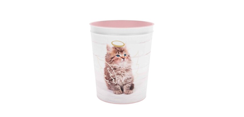 Quo Vadis - Corbeille à papier - Mes potes à pattes mignons - Chaton - 22,5x25,5 cm Métal
