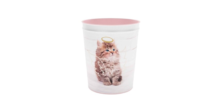 Quo Vadis - Corbeille à papier - Mes potes à pattes mignons - Chaton - 22,5x25,5 cm Métal