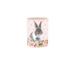 Quo Vadis - Pot à crayons - Mes potes à pattes mignons - Lapin fleurs - 8x8x10,5 cm Métal