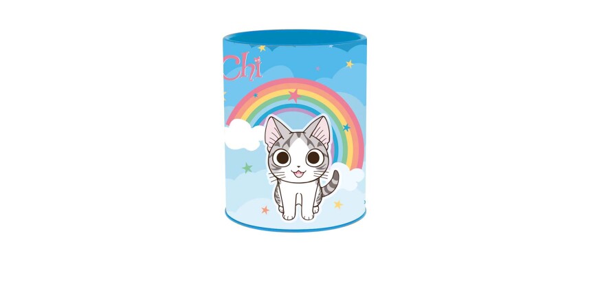 Quo Vadis - Pot à crayons - Chi - arc en ciel multi chat - 8x8x10,5 cm Métal