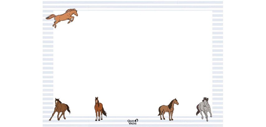 Quo Vadis - Sous-main perpétuel à feuillets - Animascot - Cheval - 29,7x42 -