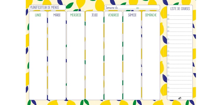 Quo Vadis - Planificateur de menus - Français - Carnets thématiques - Citron - Perpétuel - 16,5x26,5 cm