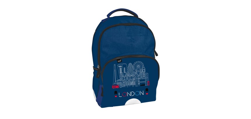 Quo Vadis - Sac à dos - Cities - 31x43x24 cm - Toile (polyester) - 2 compartiment(s) - Avec bretelles et poignée- par 2