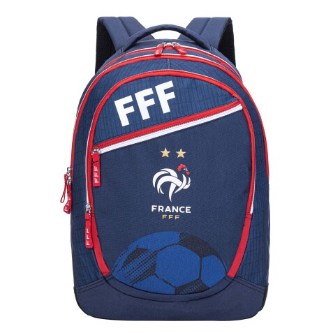 Quo Vadis - Sac à dos - FFF - Multicolore - 32x43x14 cm - Toile (polyester) - 2 compartiment(s) - Avec bretelles et poignée- par 2