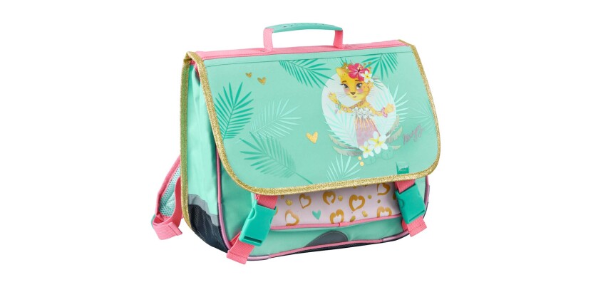 Quo Vadis - Cartable scolaire - Marguy Enfants - Panthère - 38x30x14 cm Toile (polyester) - 3 compartiment(s) - Avec bretelles et poignée