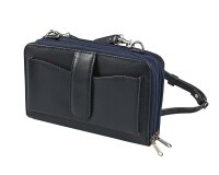 Quo Vadis - Sac - Satiny - Bleu marine - 20x12,5x5 cm - Cuir pleine fleur de vachette - 2 compartiment(s) - Avec bandoulière