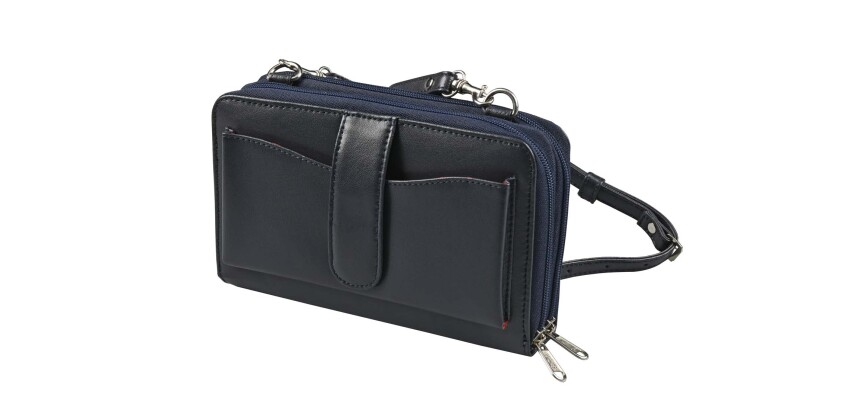 Quo Vadis - Sac - Satiny - Bleu marine - 20x12,5x5 cm - Cuir pleine fleur de vachette - 2 compartiment(s) - Avec bandoulière